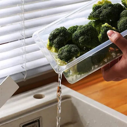 Fridge Storage Containers with Drain Plate 😍
