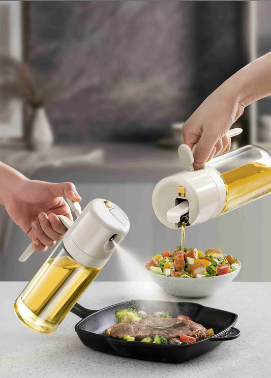 Smart Kitchen Oil Glass Jar | Pour & Spray 500ML ( Eco-Friendly & Leak-Proof )