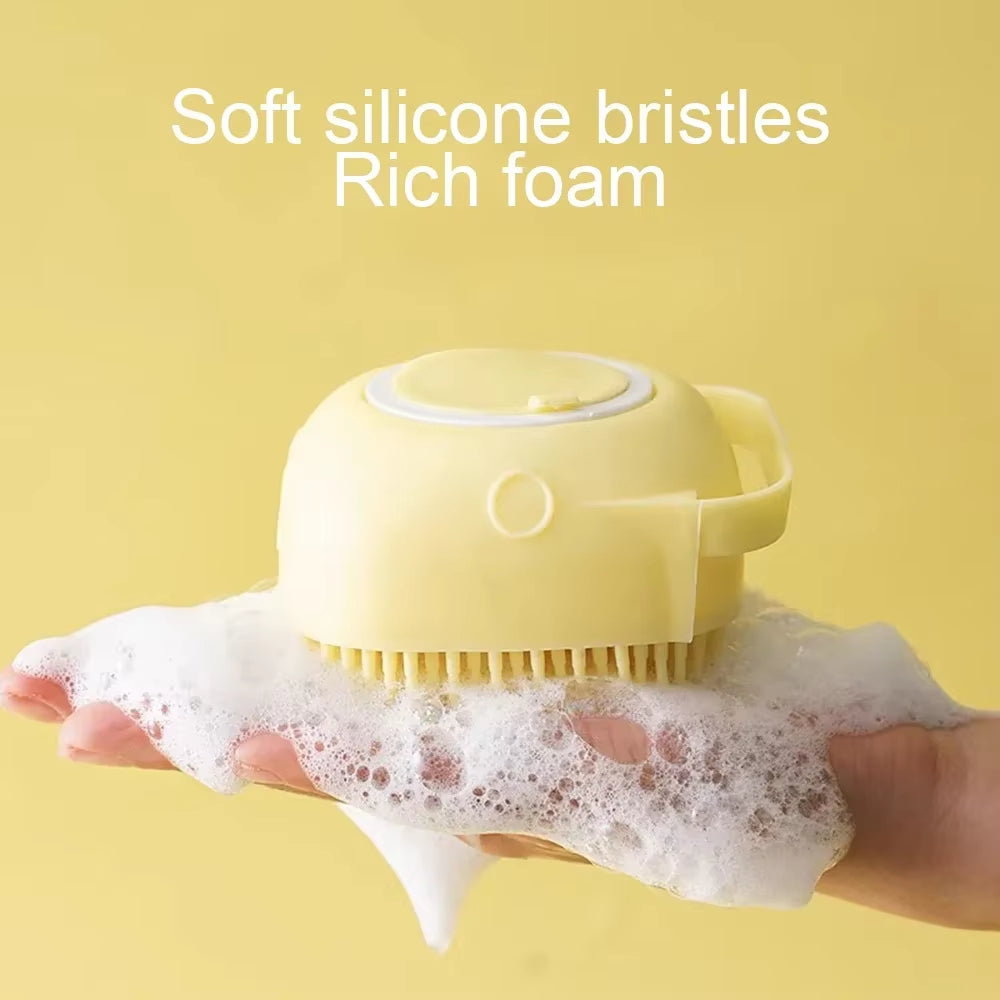Silicone Bath Scrubber with Refillable Soap Dispenser